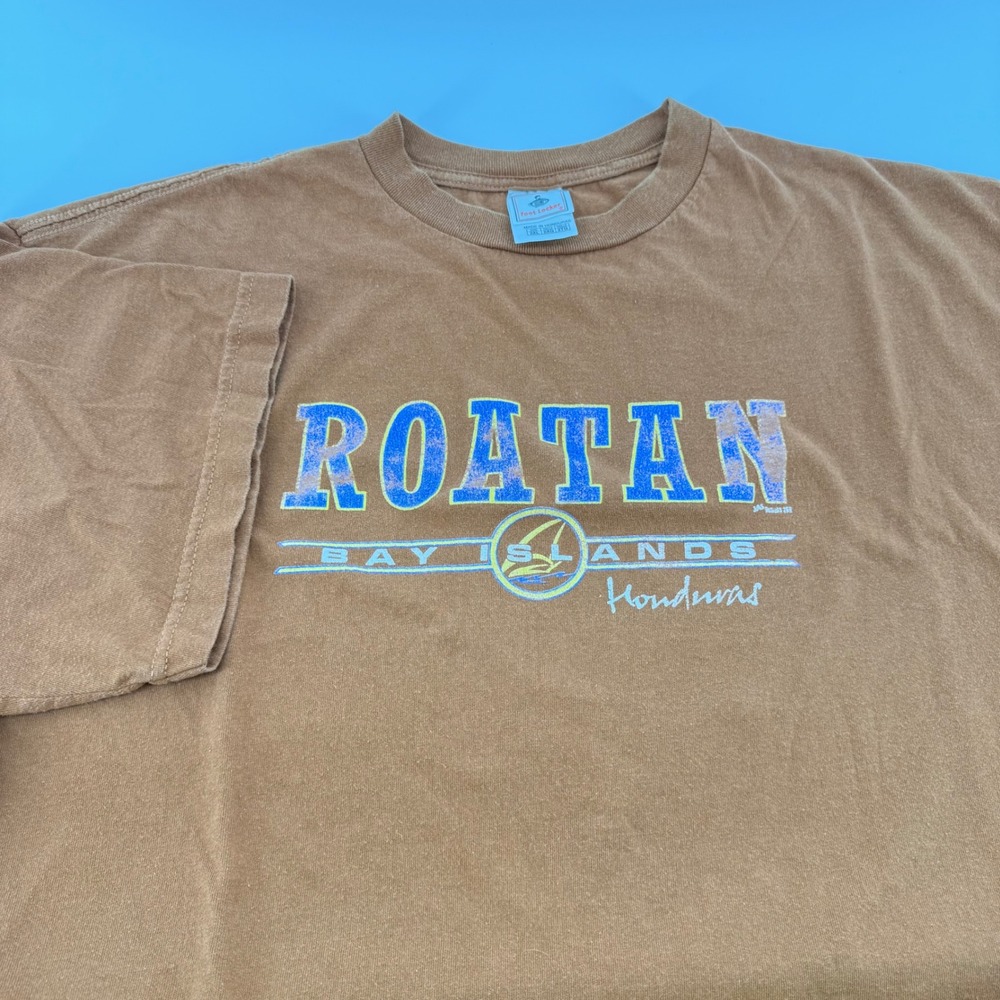 Foot Locker Roatan Bay Islands Honduras Graphic T-Shirt Brown Mens 2XL